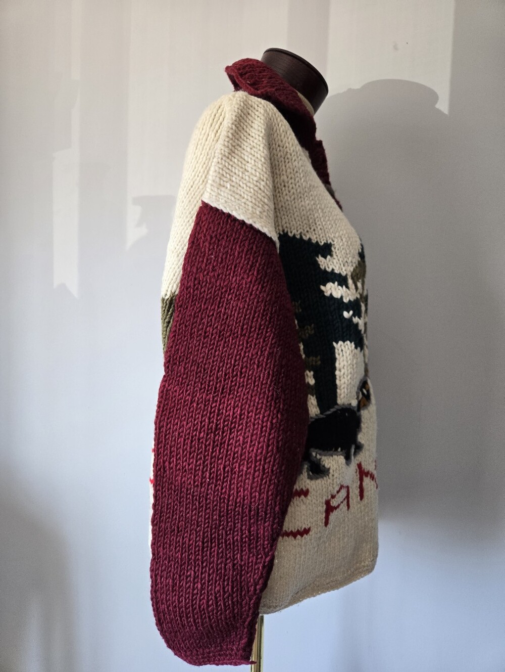 Amos & Andes Vintage Canada Chunky Wool Knit Pullover Sweater - Size L - Picture 5 of 10